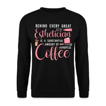 Cute Licensed Esthetician Skincare - Unisex Pullover - Schwarz - Vorne - Alina (178cm) & Michal (187cm)