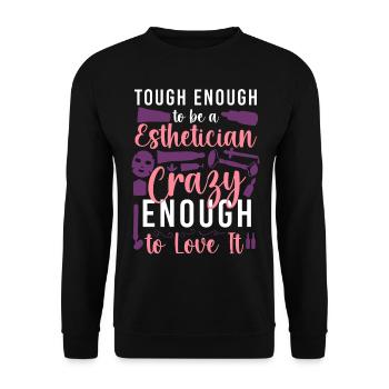 Cute Licensed Esthetician Skincare - Unisex Pullover - Schwarz - Vorne - Alina (178cm) & Michal (187cm)