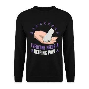 Alzheimer-Bewusstsein Haustier Purple Ribbon Paws - Unisex Pullover - Schwarz - Vorne - Alina (178cm) & Michal (187cm)