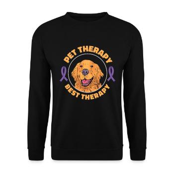Alzheimer's Awareness Pet Purple Ribbon Paws - Unisex Sweatshirt - black - Front - Alina (178cm) & Michal (187cm)