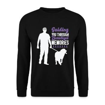 Sensibilisation à la maladie d’Alzheimer Pet Purple Ribbon Pattes - Sweat-shirt Unisexe - noir - Devant - Alina (178cm) & Michal (187cm)