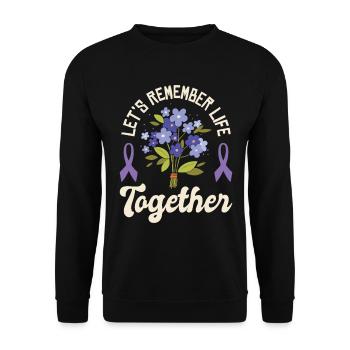 Alzheimer-Bewusstsein Purple Ribbon Gehirn - Unisex Pullover - Schwarz - Vorne - Alina (178cm) & Michal (187cm)
