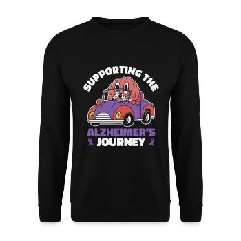 Alzheimer-Bewusstsein Purple Ribbon Gehirn - Unisex Pullover - Schwarz - Vorne - Alina (178cm) & Michal (187cm)