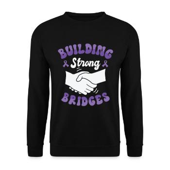 Cerveau du ruban violet de sensibilisation à la maladie d’Alzheimer - Sweat-shirt Unisexe - noir - Devant - Alina (178cm) & Michal (187cm)