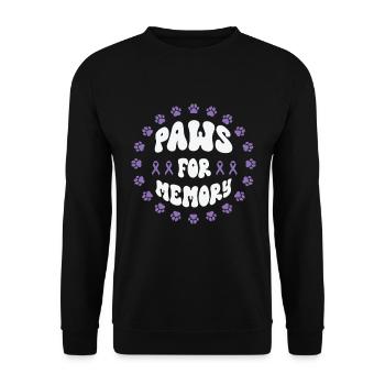 Alzheimer's Awareness Pet Purple Ribbon Paws - Unisex Sweatshirt - black - Front - Alina (178cm) & Michal (187cm)