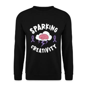 Alzheimer-Bewusstsein Purple Ribbon Gehirn - Unisex Pullover - Schwarz - Vorne - Alina (178cm) & Michal (187cm)