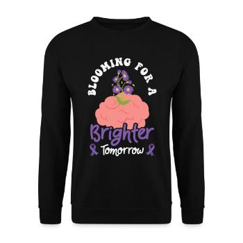 Cerveau du ruban violet de sensibilisation à la maladie d’Alzheimer - Sweat-shirt Unisexe - noir - Devant - Alina (178cm) & Michal (187cm)