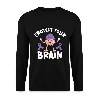 Alzheimer's Awareness Brain Mental Health - Unisex Sweatshirt - black - Front - Alina (178cm) & Michal (187cm)
