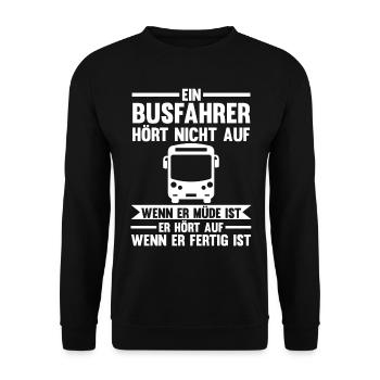 Bus Busfahrer - Unisex Pullover - Schwarz - Vorne - Alina (178cm) & Michal (187cm)