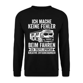 Bus Busfahrer - Unisex Pullover - Schwarz - Vorne - Alina (178cm) & Michal (187cm)