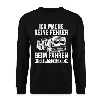 Bus Busfahrer - Unisex Pullover - Schwarz - Vorne - Alina (178cm) & Michal (187cm)
