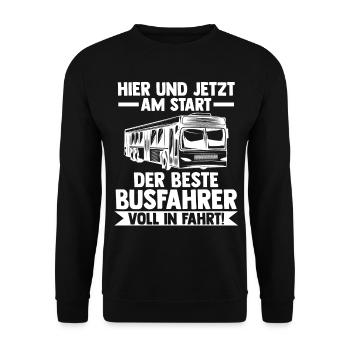Bus Busfahrer - Unisex Pullover - Schwarz - Vorne - Alina (178cm) & Michal (187cm)