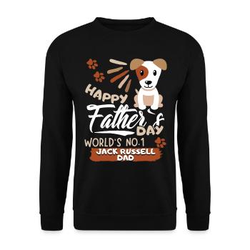 Fête des Pères Jack-Russell Papa, cadeau de la fête des Pères - Sweat-shirt Unisexe - noir - Devant - Alina (178cm) & Michal (187cm)