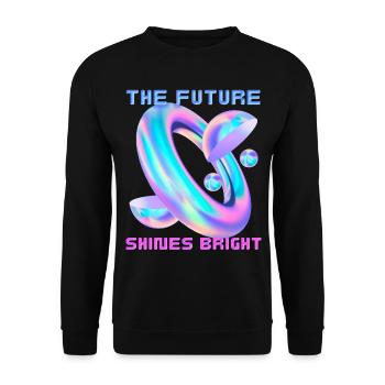 Future design with futuristic shape, slogan - Unisex Sweatshirt - black - Front - Alina (178cm) & Michal (187cm)
