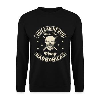 You Can Never Have Too Many Harmonicas Cool Harmon - Unisex Sweatshirt - black - Front - Alina (178cm) & Michal (187cm)
