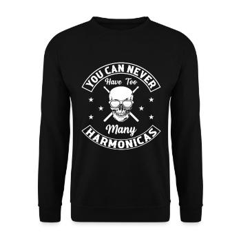 You Can Never Have Too Many Harmonicas Cool Harmon - Unisex Sweatshirt - black - Front - Alina (178cm) & Michal (187cm)