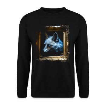 Fox Animal Lover Gift Wild Animal Animal Motif - Unisex Sweatshirt - black - Front - Alina (178cm) & Michal (187cm)