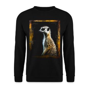 Meerkat Gift Animal Animal Motif Art Colorful - Unisex Sweatshirt - black - Front - Alina (178cm) & Michal (187cm)