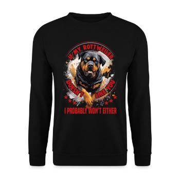 Hunde Rottweiler Hundeliebhaber - Unisex Pullover - Schwarz - Vorne - Alina (178cm) & Michal (187cm)