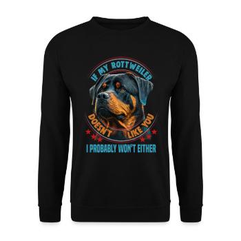 Hunde Rottweiler Hundeliebhaber - Unisex Pullover - Schwarz - Vorne - Alina (178cm) & Michal (187cm)