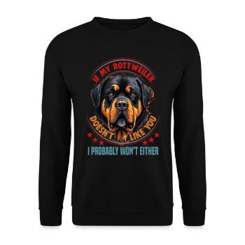 Hunde Rottweiler Hundeliebhaber - Unisex Pullover - Schwarz - Vorne - Alina (178cm) & Michal (187cm)
