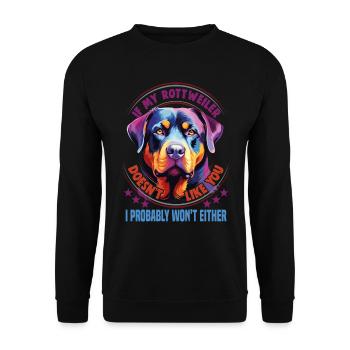 Hunde Rottweiler Hundeliebhaber - Unisex Pullover - Schwarz - Vorne - Alina (178cm) & Michal (187cm)