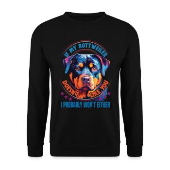 Hunde Rottweiler Hundeliebhaber - Unisex Pullover - Schwarz - Vorne - Alina (178cm) & Michal (187cm)
