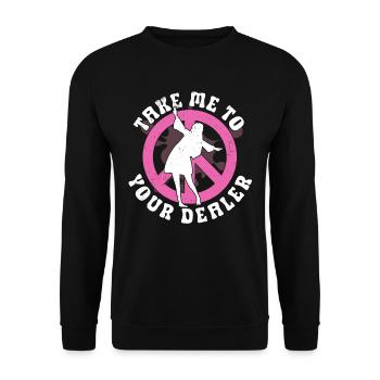 Hippie Peace Sign Peace Flowers Flower Child - Unisex Sweatshirt - black - Front - Alina (178cm) & Michal (187cm)