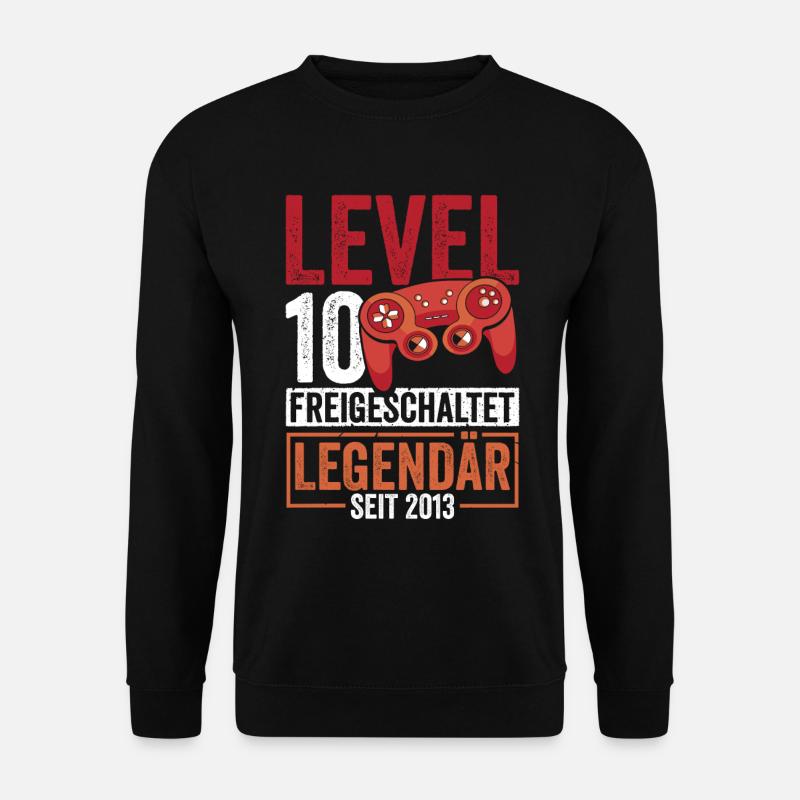 Level 10 Freigeschaltet 10.Geburtstag - Unisex Pullover - Schwarz
