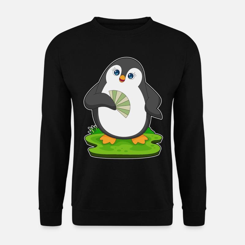 Penguin Hand Fan - Unisex Sweatshirt - black