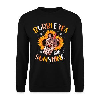 Buveur de thé à bulles et de thé Boba Sunshine - Sweat-shirt Unisexe - noir - Devant - Alina (178cm) & Michal (187cm)