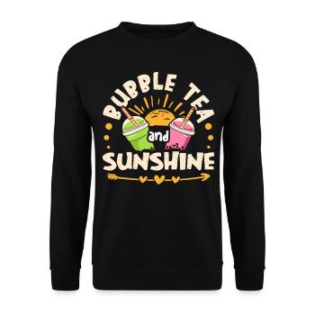 Buveur de thé à bulles et de thé Boba Sunshine - Sweat-shirt Unisexe - noir - Devant - Alina (178cm) & Michal (187cm)