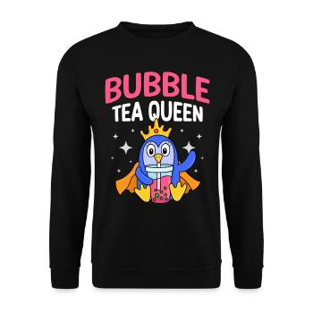 Bubble Tea Queen Boba Tee Trinker Koreanisches - Unisex Pullover - Schwarz - Vorne - Alina (178cm) & Michal (187cm)
