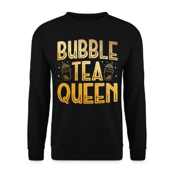 Bubble Tea Queen Boba Teetrinker Koreanisches - Unisex Pullover - Schwarz - Vorne - Alina (178cm) & Michal (187cm)