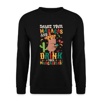 Capybara Mariachi Cinco de Mayo Fiesta - Unisex Pullover - Schwarz - Vorne - Alina (178cm) & Michal (187cm)