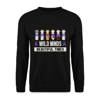Sensibilisation à la maladie d’Alzheimer Pet Purple Ribbon Pattes - Sweat-shirt Unisexe - noir - Devant - Alina (178cm) & Michal (187cm)