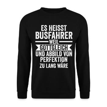 Bus Busfahrer - Unisex Pullover - Schwarz - Vorne - Alina (178cm) & Michal (187cm)