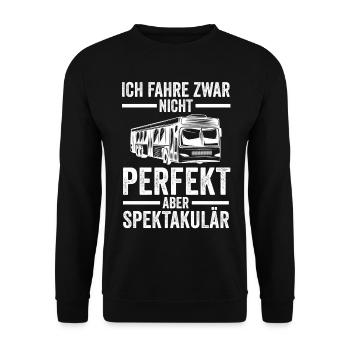 Bus Busfahrer - Unisex Pullover - Schwarz - Vorne - Alina (178cm) & Michal (187cm)