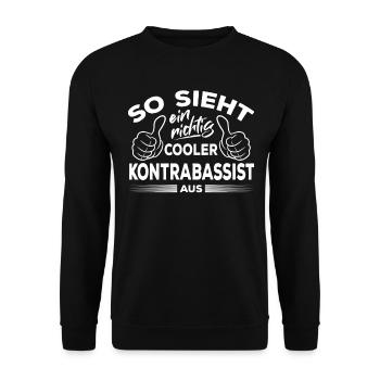 This Is What A Really Cool Double Bass Player Doub - Unisex Pullover - Schwarz - Vorne - Alina (178cm) & Michal (187cm)