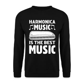 Harmonica Music Is The Best Music Harmonica Music - Unisex Pullover - Schwarz - Vorne - Alina (178cm) & Michal (187cm)