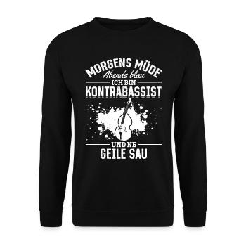 I'm A Double Bass Player And A Horny Pig Play Doub - Unisex Pullover - Schwarz - Vorne - Alina (178cm) & Michal (187cm)