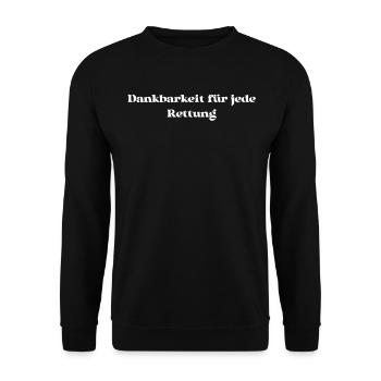 Feuerwehr - Dankbarkeit für jede Rettung - Unisex Pullover - Schwarz - Vorne - Alina (178cm) & Michal (187cm)