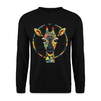 Giraffe Animal Africa Gift Animal Lover Zoo - Unisex Sweatshirt - black - Front - Alina (178cm) & Michal (187cm)