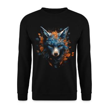 Fuchs Tierliebhaber Geschenk Wildtier Tier Motiv - Unisex Pullover - Schwarz - Vorne - Alina (178cm) & Michal (187cm)