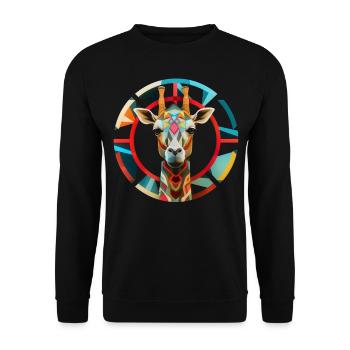 Giraffe Animal Africa Gift Animal Lover Zoo - Unisex Sweatshirt - black - Front - Alina (178cm) & Michal (187cm)