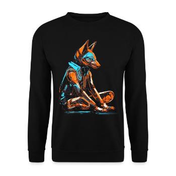 Fuchs Tierliebhaber Geschenk Wildtier Tier Motiv - Unisex Pullover - Schwarz - Vorne - Alina (178cm) & Michal (187cm)