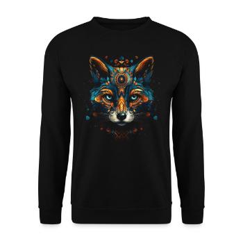 Fox Animal Lover Gift Motif animal sauvage - Sweat-shirt Unisexe - noir - Devant - Alina (178cm) & Michal (187cm)