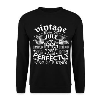 July 1995 | anniversary 1995 Vintage July - Unisex Sweatshirt - black - Front - Alina (178cm) & Michal (187cm)