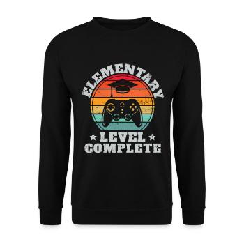 elementary Full level Video Game Diploma - Unisex Sweatshirt - black - Front - Alina (178cm) & Michal (187cm)