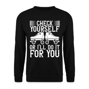 Roller derby - Sweat-shirt Unisexe - noir - Devant - Alina (178cm) & Michal (187cm)